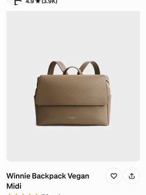 Winnie Vegan Backpack Midi - Taupe
